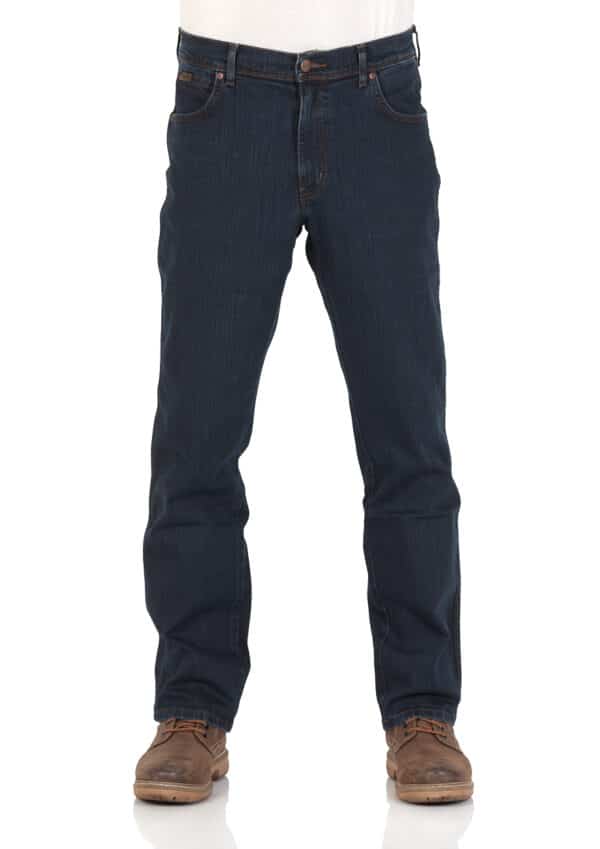 Wrangler Texas Stretch Herren Jeans - Regular Fit - Blue Black - Black Overdye - Darkstone - Stonewash