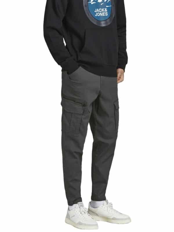 Jack & Jones Herren Cargohose JJIACE JJDEX TAPERED AKM Grau - Schwarz