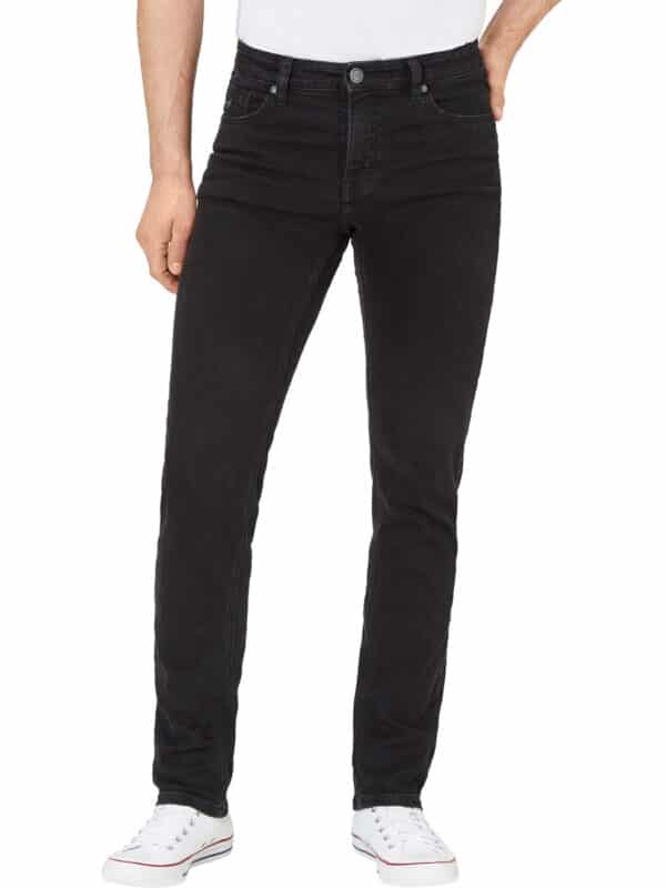 Paddock`s Herren Jeans Ranger Pipe - Slim Fit - Schwarz - Black/Black Motion & Comfort