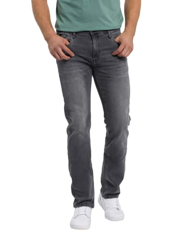 Cross Jeans Herren Jeans Damien - Slim Fit - Grau - Anhtracite