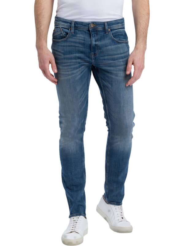 Cross Jeans Herren Jeans Jimi - Slim Tapered Fit - Blau - Dirty Blue