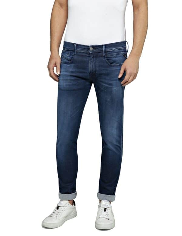 Replay Herren Jeans ANBASS - Slim Fit - Blau - Dark Blue Denim Hyperflex Stretch