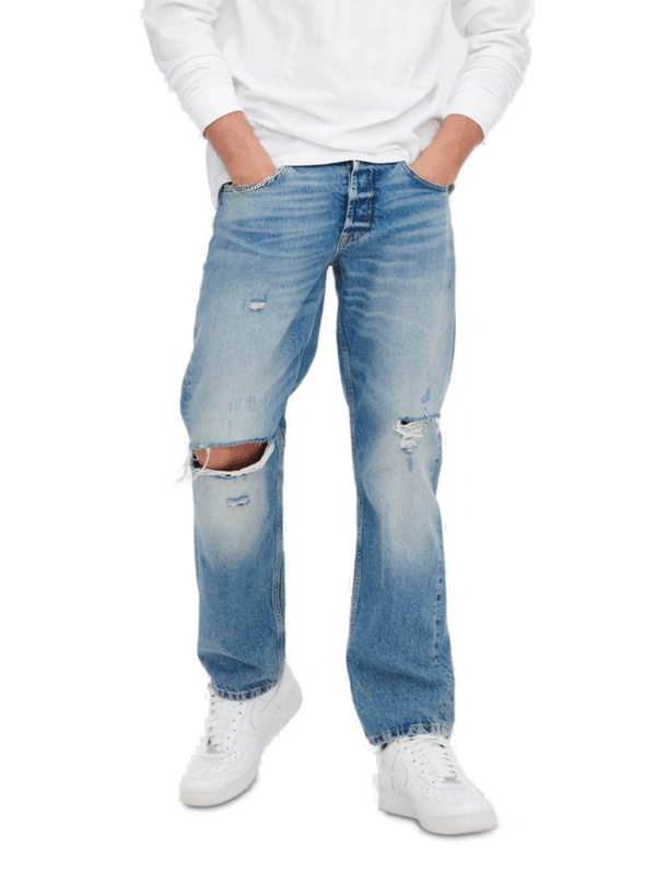 Only & Sons Herren Jeans ONSEDGE LOOSE 4067 - Relaxed Fit - Blau - Light Blue Denim