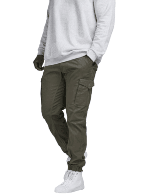 Jack & Jones Herren Cargo Hose JPSTPAUL JJFLAKE Plussize - Slim Fit - Grün - Olive Night