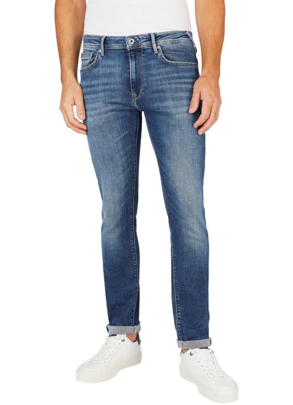 Pepe Jeans Herren Jeans STANLEY - Tapered Fit - Blau - Blue Denim