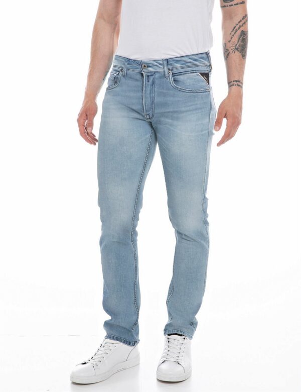 Replay Herren Jeans GROVER Straight Fit - Slim Leg - Blau - Light Blue Denim