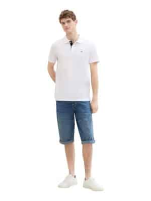 Tom Tailor Herren Bermuda Short MORRIS OVERKNEE Relaxed Blau Used Light Stone