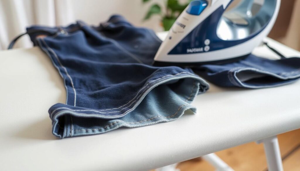 Jeans kürzen mit Bügeleisen